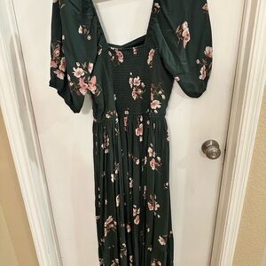 Floral Green Maxi Dress